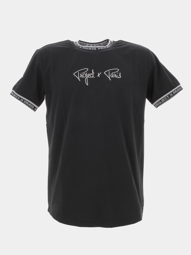 T-shirt basic col logo noir homme - Project X Paris