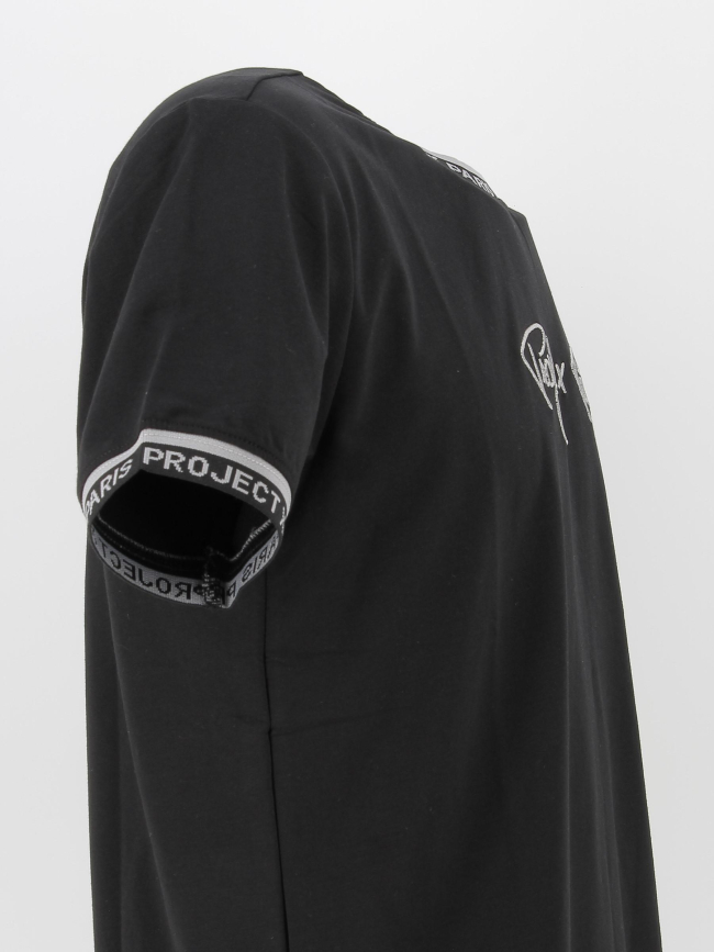 T-shirt basic col logo noir homme - Project X Paris