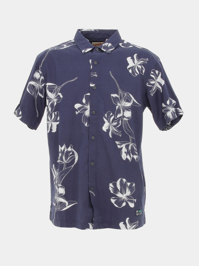 Chemise à fleurs hawaienne bleu marine homme - Superdry