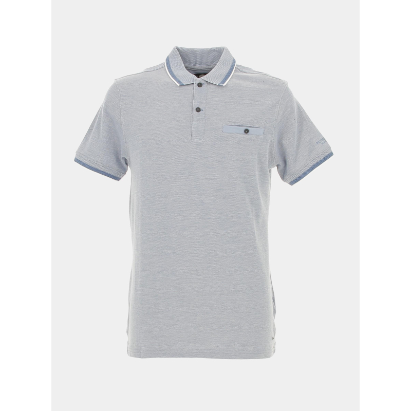 Polo manches courtes bleu clair chiné homme - Petrol Industries