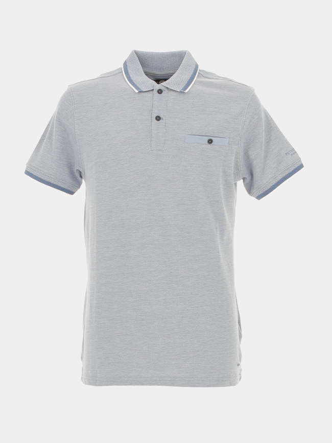 Polo manches courtes bleu clair chiné homme - Petrol Industries