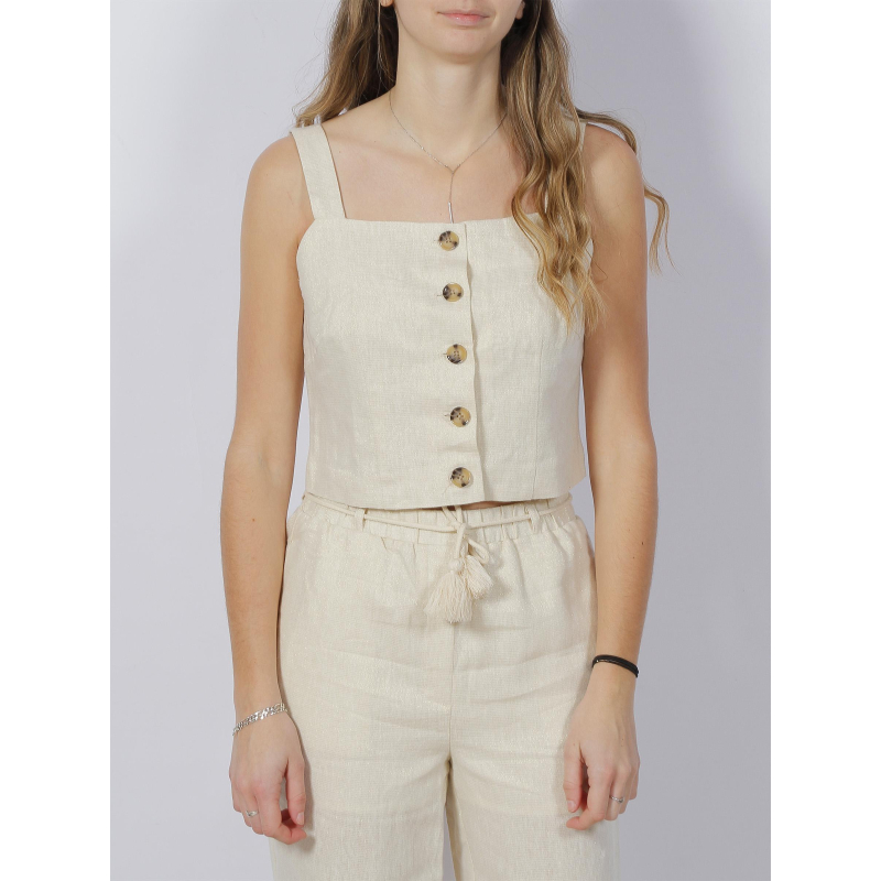 Débardeur crop pailleté ryle beige femme - Vero Moda