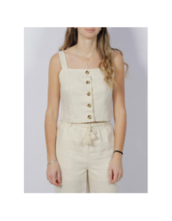 Débardeur crop pailleté ryle beige femme - Vero Moda