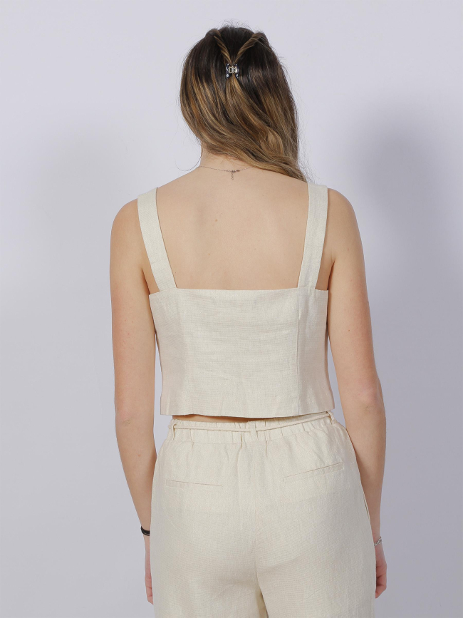 Débardeur crop pailleté ryle beige femme - Vero Moda