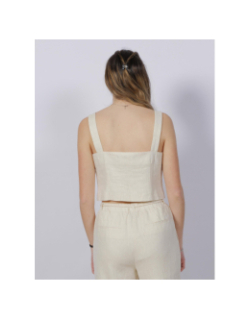 Débardeur crop pailleté ryle beige femme - Vero Moda