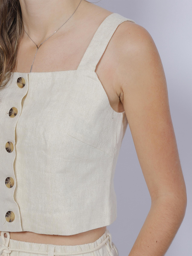 Débardeur crop pailleté ryle beige femme - Vero Moda