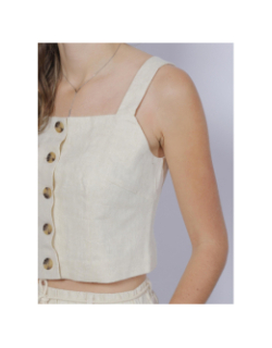 Débardeur crop pailleté ryle beige femme - Vero Moda