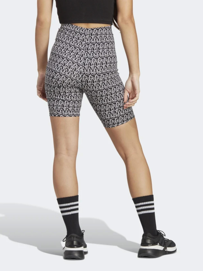 Short cycliste taille haute bluv logo noir blanc femme - Adidas