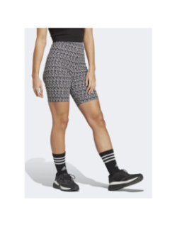 Short cycliste taille haute bluv logo noir blanc femme - Adidas