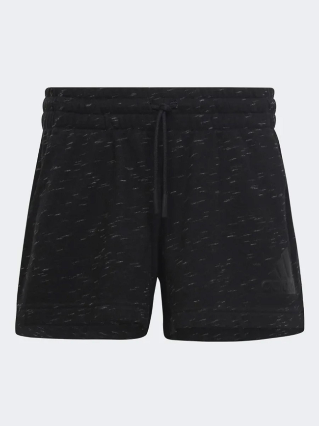 Short jogging de sport big logo noir chiné fille - Adidas