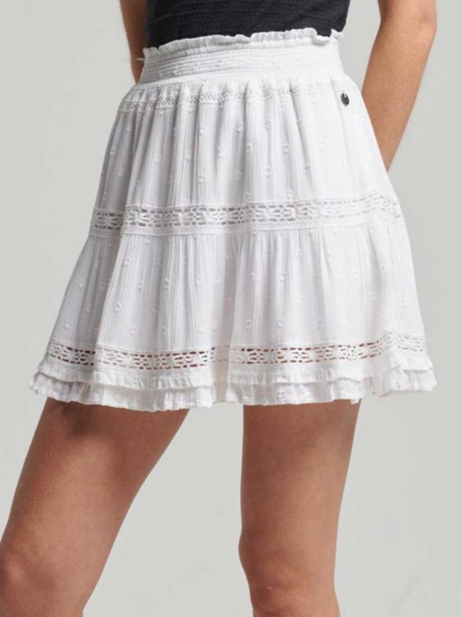 Jupe mini vintage lace dentelle blanc femme - Superdry