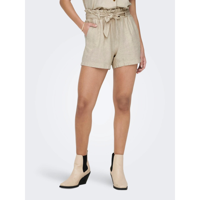 Short en lin say beige femme - Jacqueline De Yong