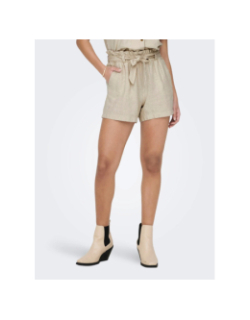 Short en lin say beige femme - Jacqueline De Yong