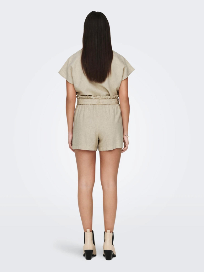 Short en lin say beige femme - Jacqueline De Yong