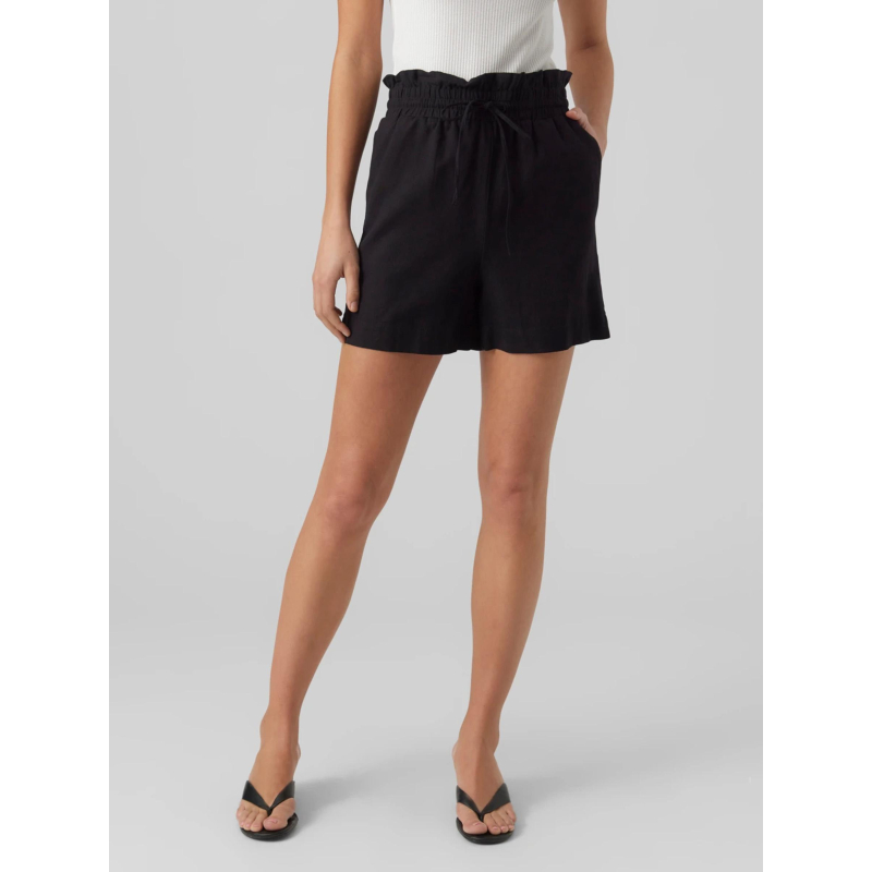 Short fluide en lin milo noir femme - Vero Moda