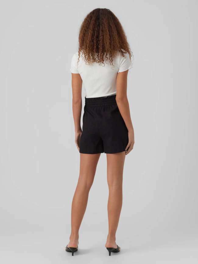 Short fluide en lin milo noir femme - Vero Moda