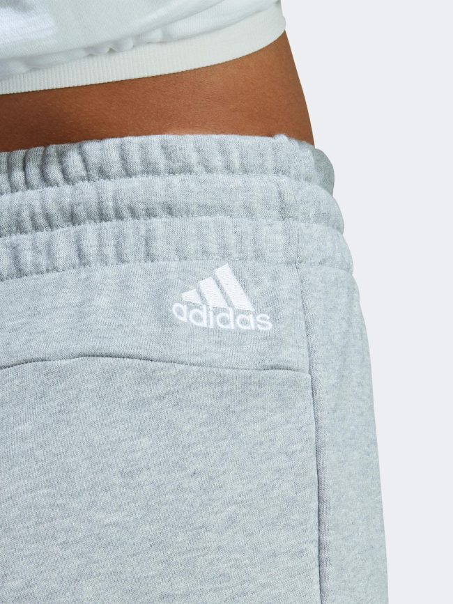 Short jogging linear gris chiné femme - Adidas