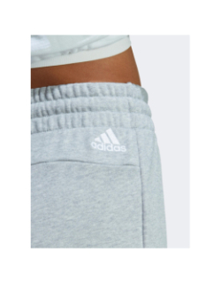 Short jogging linear gris chiné femme - Adidas