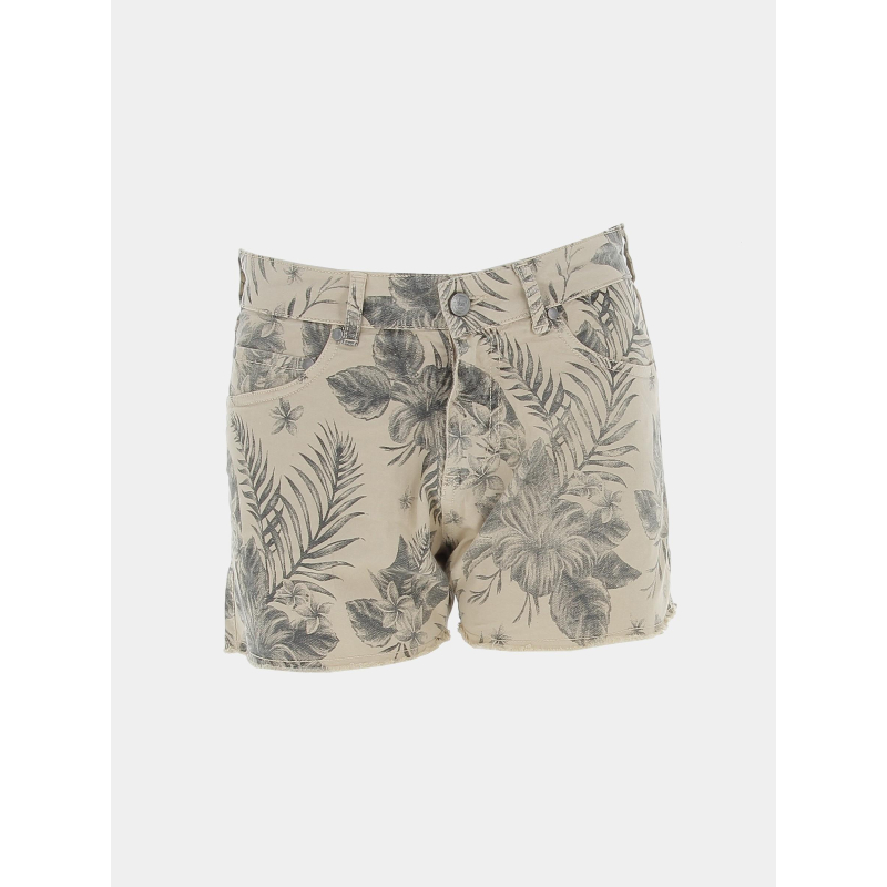 Short à fleurs allover print beige noir femme - Von Dutch