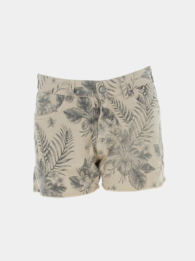 Short à fleurs allover print beige noir femme - Von Dutch