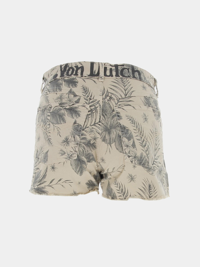 Short à fleurs allover print beige noir femme - Von Dutch