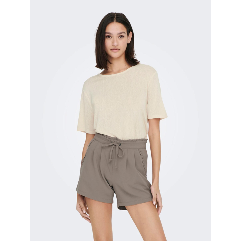 T-shirt uni faustina beige femme - Jacqueline De Yong