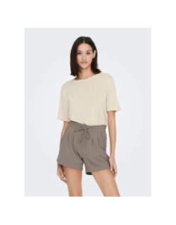 T-shirt uni faustina beige femme - Jacqueline De Yong