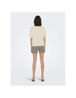 T-shirt uni faustina beige femme - Jacqueline De Yong