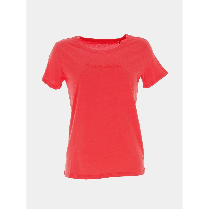 T-shirt logo paillettes ticia rouge fille - Teddy Smith