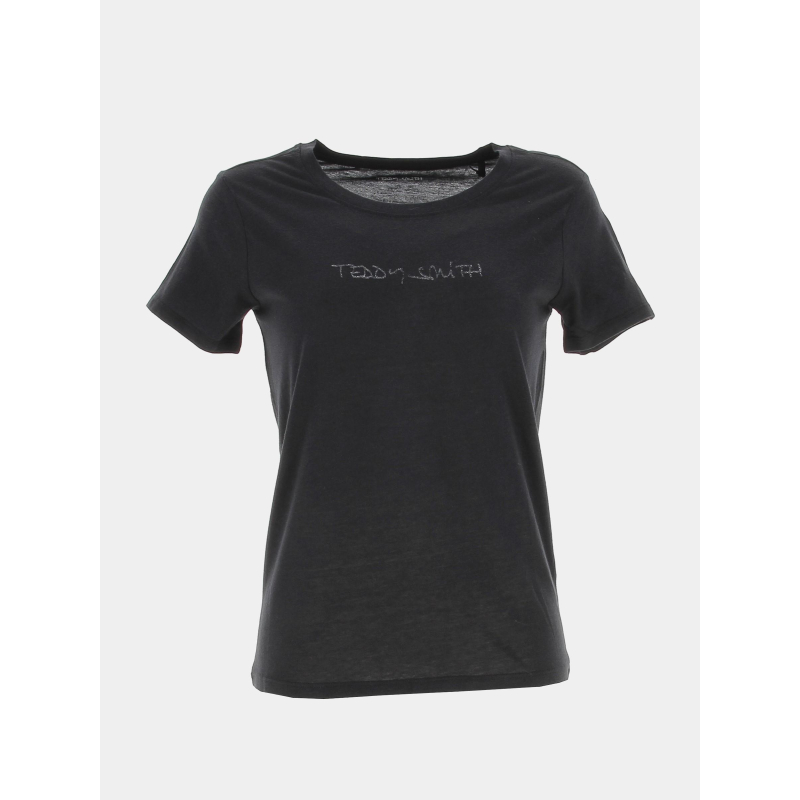 T-shirt logo paillettes ticia noir fille - Teddy Smith