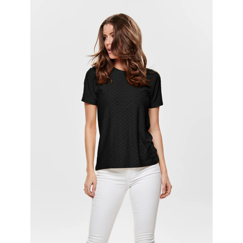 T-shirt ajouré cathinka noir femme - Jacqueline De Yong