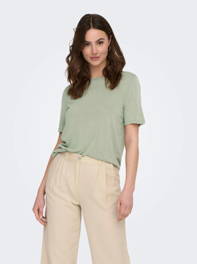 T-shirt uni faustina vert femme - Jacqueline De Yong