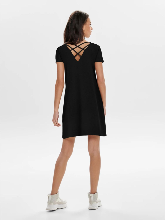 Robe t-shirt dos croisé bera noir femme - Only