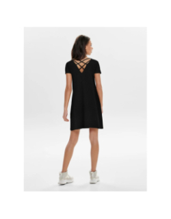 Robe t-shirt dos croisé bera noir femme - Only