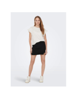 T-shirt iris manches ajourées blanc femme - Only