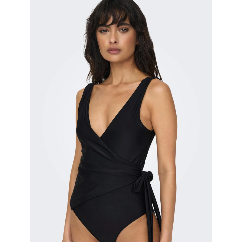 Maillot de bain 1 pièce noeud julie noir femme - Only