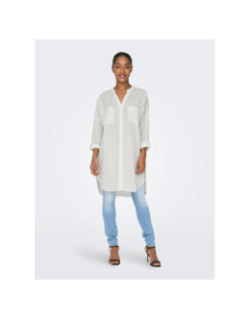 Robe chemise oversize apeldoorn blanc femme - Only