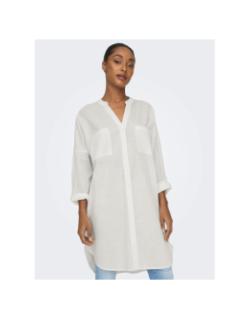 Robe chemise oversize apeldoorn blanc femme - Only