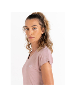 T-shirt de randonnée col v vigilant rose femme - Dare 2b