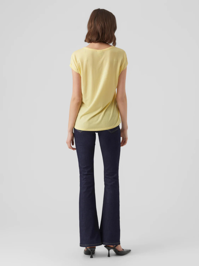 T-shirt uni ava plain jaune femme - Vero Moda