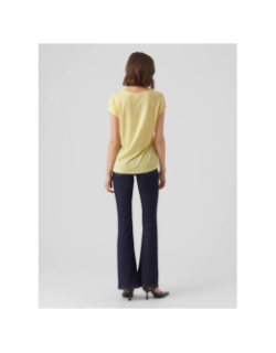 T-shirt uni ava plain jaune femme - Vero Moda