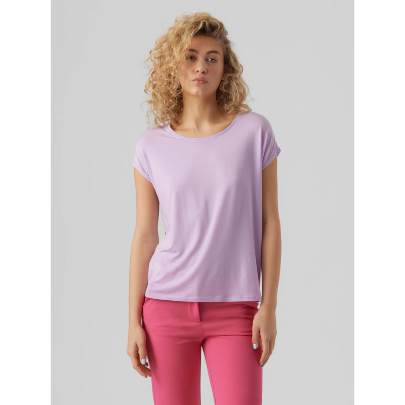 T-shirt uni ava plain violet femme - Vero Moda