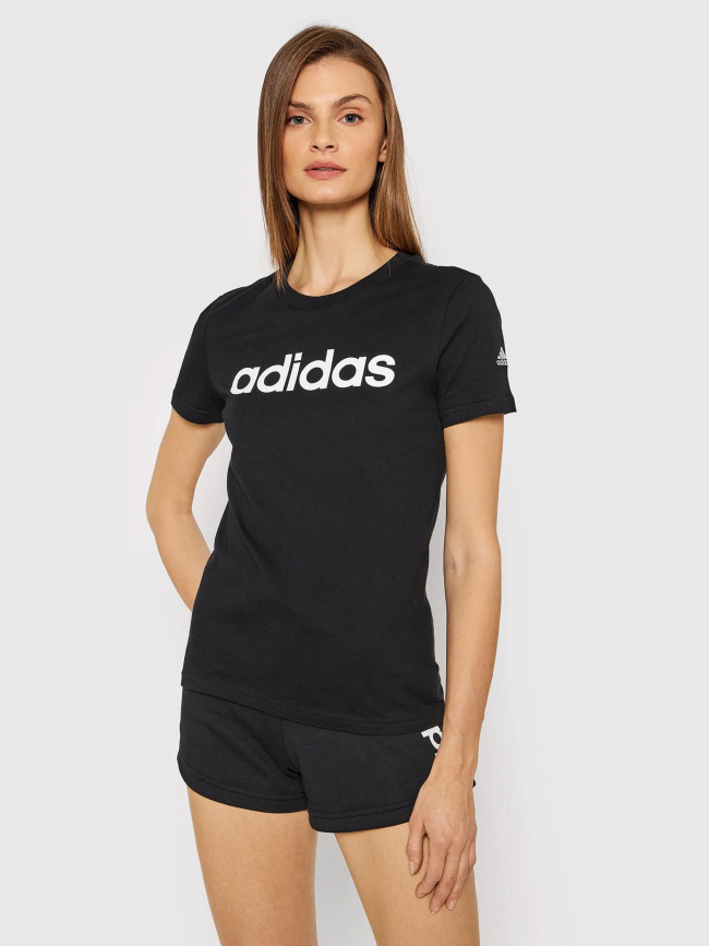 T-shirt linear logo noir femme - Adidas