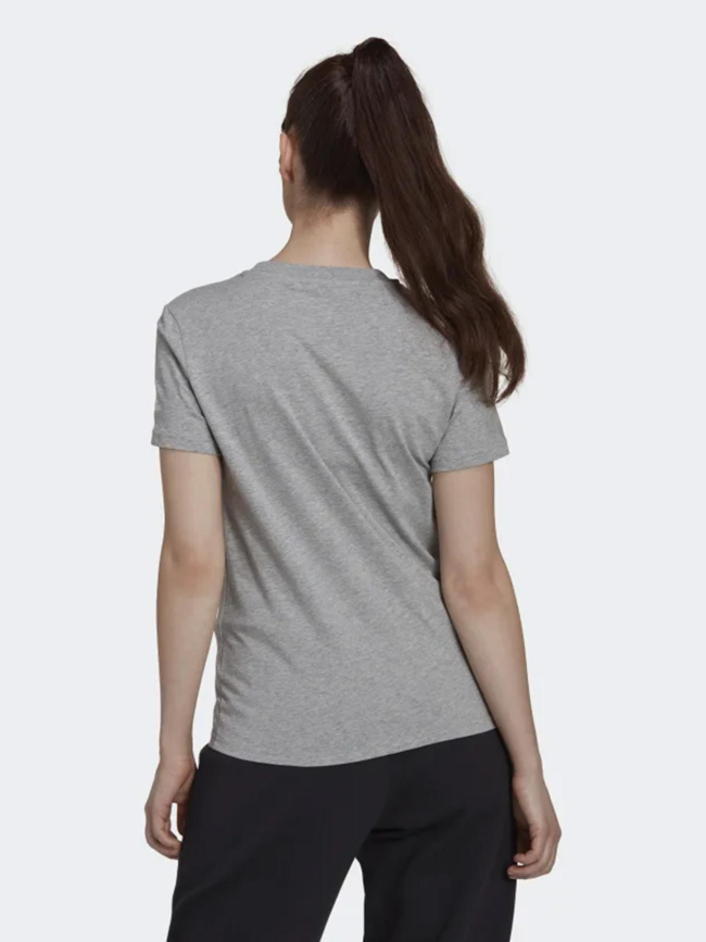 T-shirt linear logo gris chiné femme - Adidas