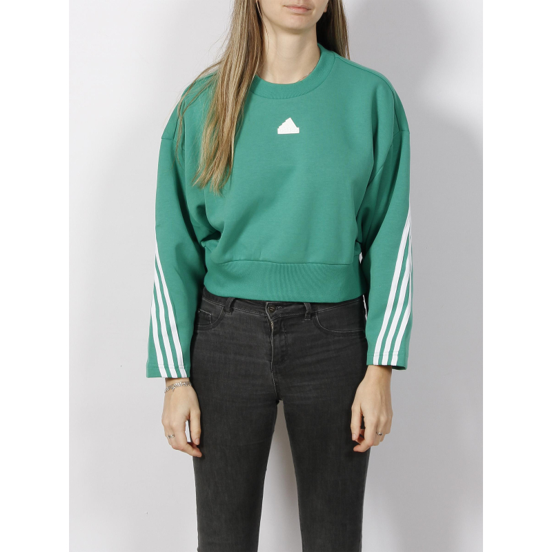 Sweat crop ample crew vert femme - Adidas