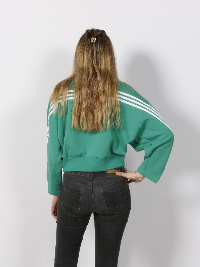 Sweat crop ample crew vert femme - Adidas