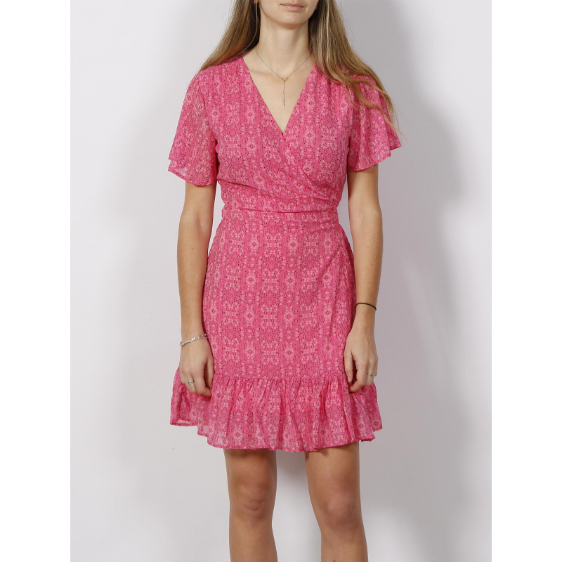 Robe portefeuille star imprimés rose femme - Only