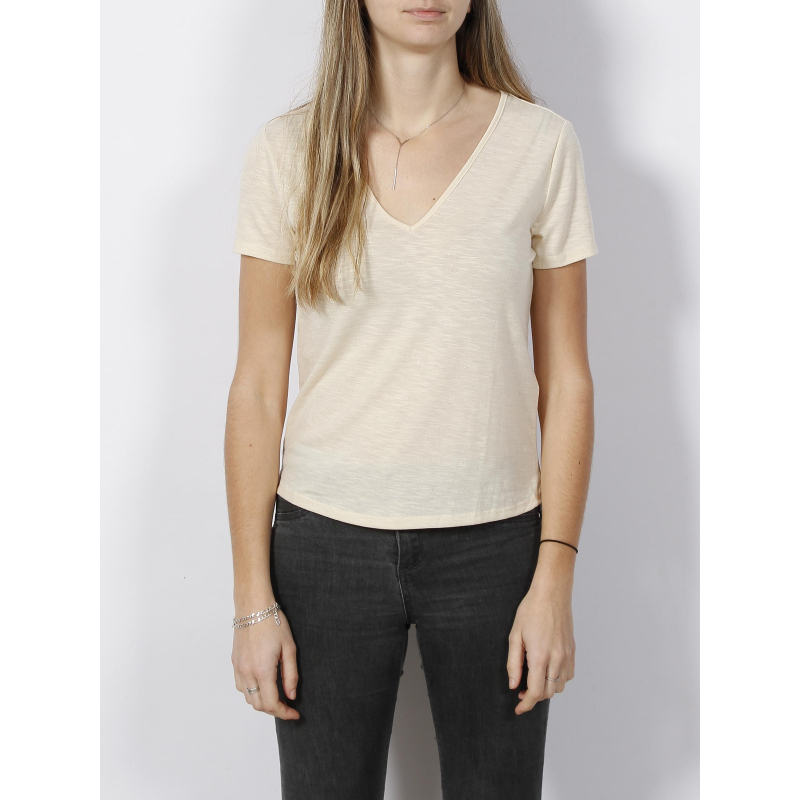 T-shirt paillettes dora beige femme - Jacqueline De Yong