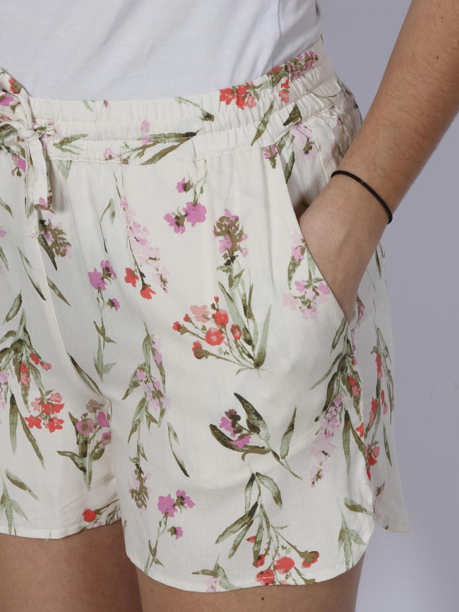 Short fluide à fleurs easy écru femme - Vero Moda