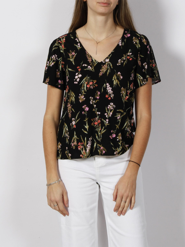 T-shirt à fleurs easy noir femme - Vero Moda